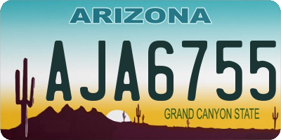 AZ license plate AJA6755