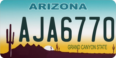 AZ license plate AJA6770
