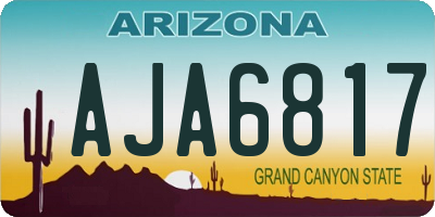 AZ license plate AJA6817