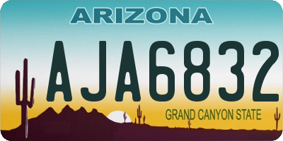 AZ license plate AJA6832