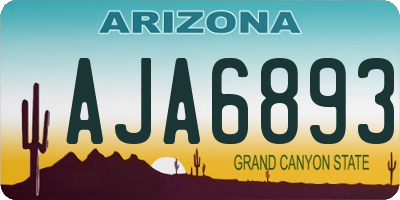 AZ license plate AJA6893