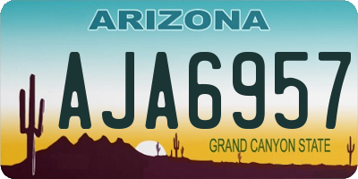 AZ license plate AJA6957