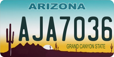 AZ license plate AJA7036