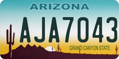 AZ license plate AJA7043