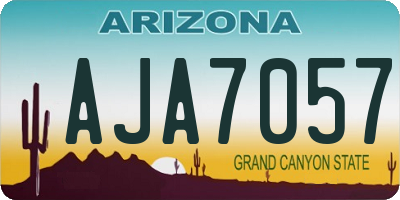AZ license plate AJA7057
