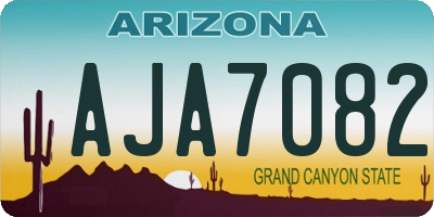 AZ license plate AJA7082