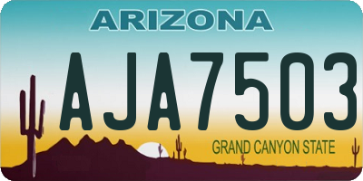 AZ license plate AJA7503
