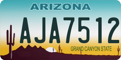 AZ license plate AJA7512