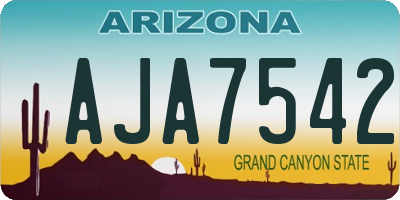 AZ license plate AJA7542