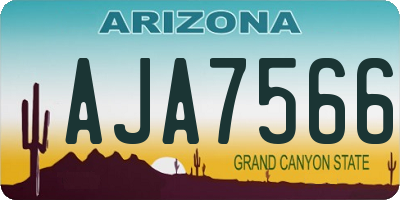 AZ license plate AJA7566