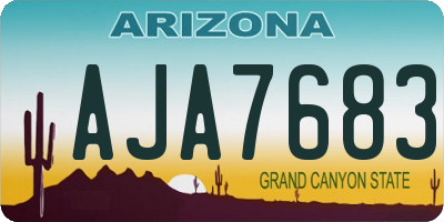 AZ license plate AJA7683