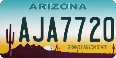 AZ license plate AJA7720