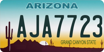 AZ license plate AJA7723