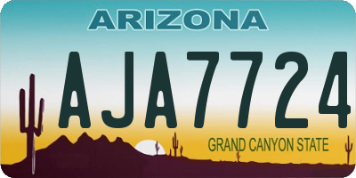 AZ license plate AJA7724
