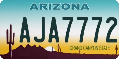 AZ license plate AJA7772