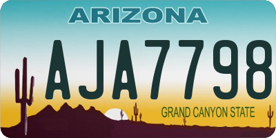 AZ license plate AJA7798