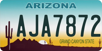 AZ license plate AJA7872