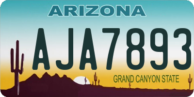 AZ license plate AJA7893