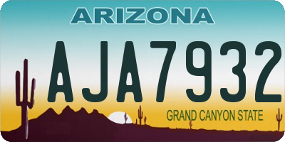 AZ license plate AJA7932
