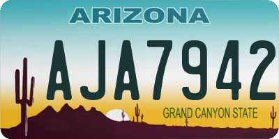 AZ license plate AJA7942