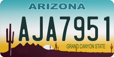 AZ license plate AJA7951