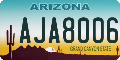 AZ license plate AJA8006