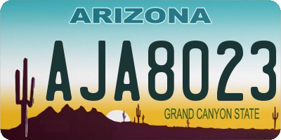 AZ license plate AJA8023