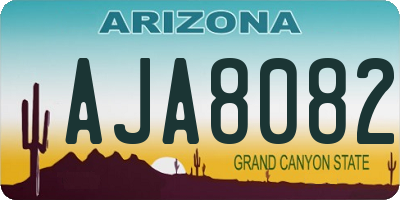 AZ license plate AJA8082