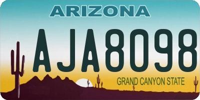 AZ license plate AJA8098