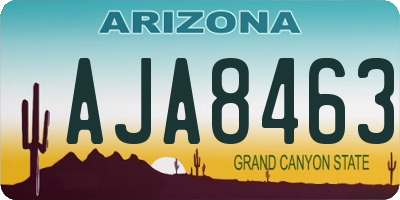 AZ license plate AJA8463