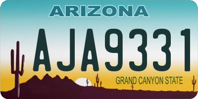 AZ license plate AJA9331