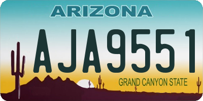AZ license plate AJA9551