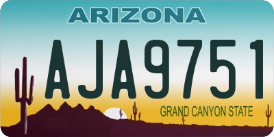 AZ license plate AJA9751