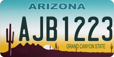 AZ license plate AJB1223