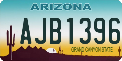 AZ license plate AJB1396