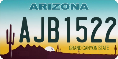 AZ license plate AJB1522