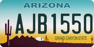 AZ license plate AJB1550