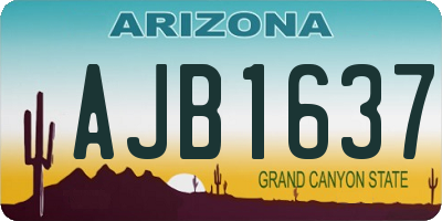 AZ license plate AJB1637