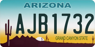 AZ license plate AJB1732