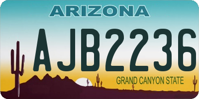 AZ license plate AJB2236