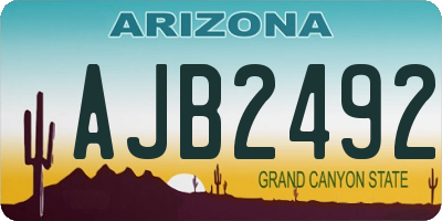 AZ license plate AJB2492