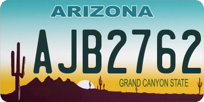 AZ license plate AJB2762