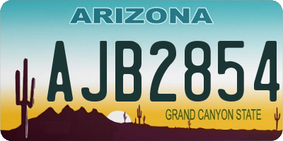 AZ license plate AJB2854