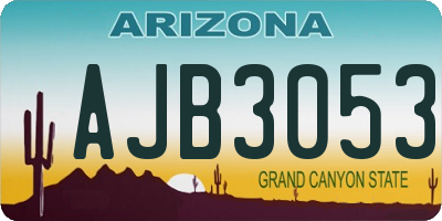 AZ license plate AJB3053