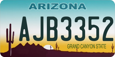 AZ license plate AJB3352