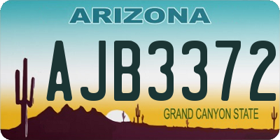 AZ license plate AJB3372