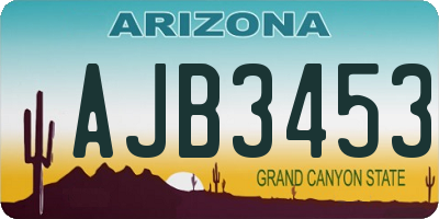 AZ license plate AJB3453