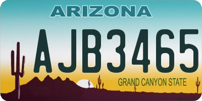 AZ license plate AJB3465