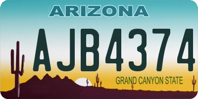 AZ license plate AJB4374