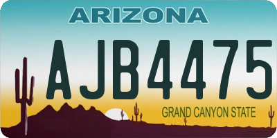 AZ license plate AJB4475
